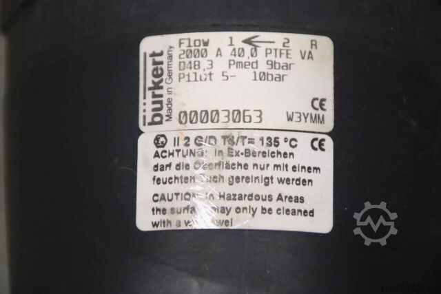 Pneumatic angle seat valve Bürkert 2000 A 40,0  DN40 PN16