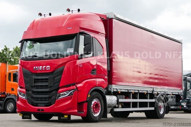 Flatbed truck with tarp IVECO 190S46 S-Way Pritsche Plane Retarder LBW Euro 6