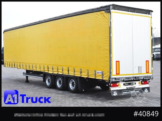 Open semitrailer with tarp SCHMITZ SCB  24, Mega, Varios, verzinkt, TÜV 04/2027