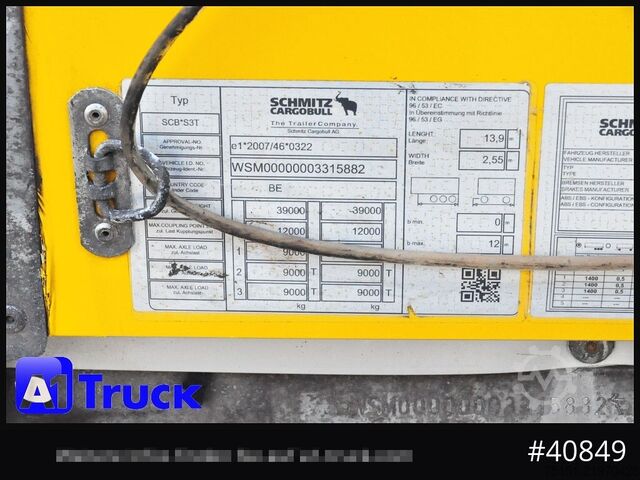 Open semitrailer with tarp SCHMITZ SCB  24, Mega, Varios, verzinkt, TÜV 04/2027