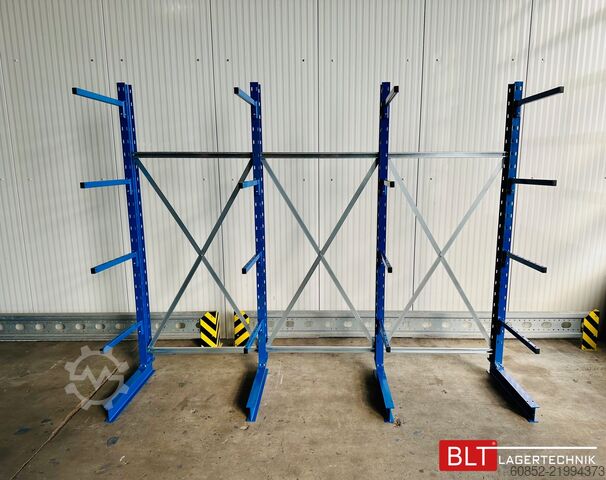 Cantilever rack ca. 3,15 lfm. Kragarmregal Langgutregal H: 250 cm 140 kg/Arm META Multistrong