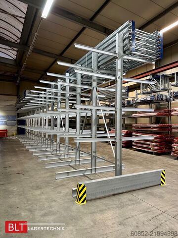 Cantilever rack ca. 18,45 lfm Kragarmregal Doppelseitig H:400 cm 500 Kg/Arm