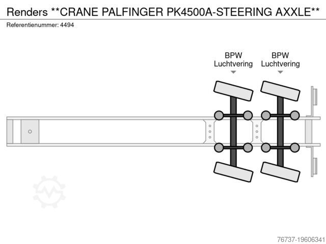 Platform trailer Renders **CRANE PALFINGER PK4500A-STEERING AXXLE**