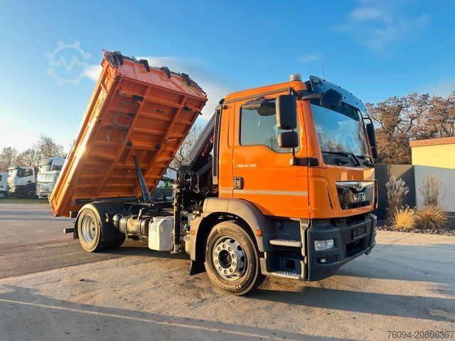 Dreiseitenkipper LKW MAN TGS 18.290 4x2 Kipper KRAN 12m FUNK AHK
