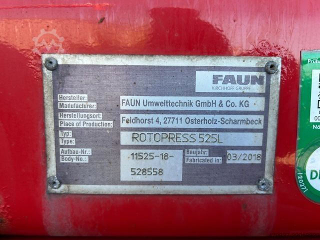 Garbage truck MERCEDES-BENZ Arocs 3240 / 8x4x6 / Faun Rotopress 525 L