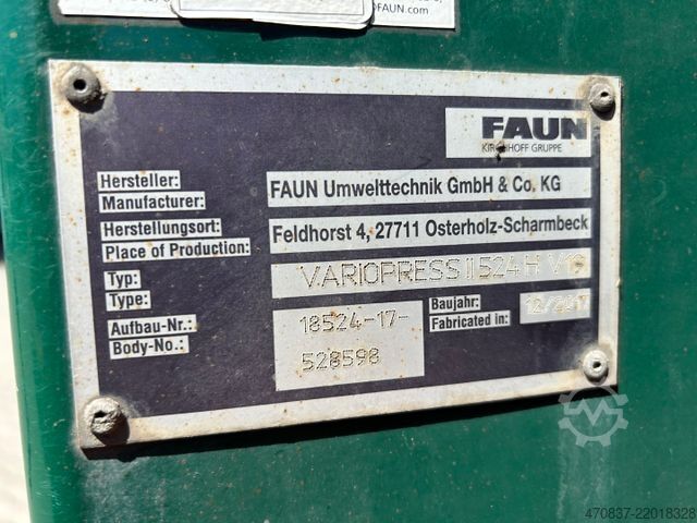 Garbage truck MAN TGS 26.320 / Faun Variopress 524