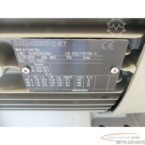 Control unit Siemens 1LE1002-1DB23-4AB0 Motor SN: 71767195