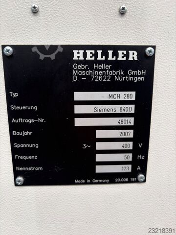 Horizontal machining center Heller MCH 280
