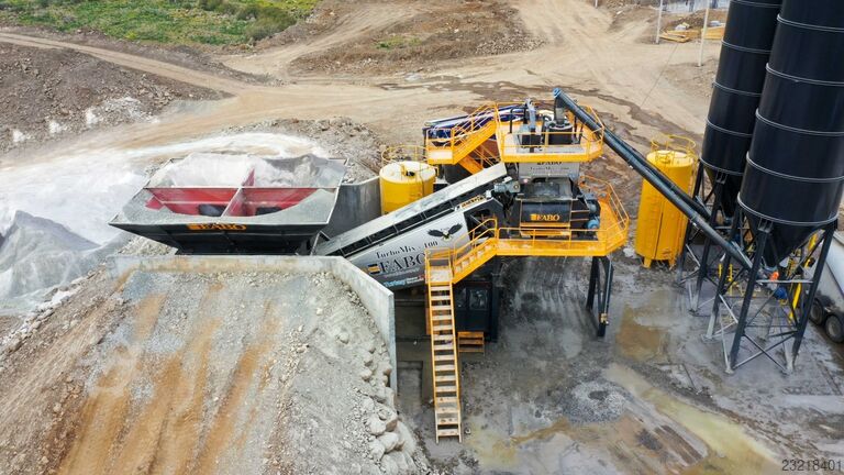 Mobile Concrete Batching Plant FABO Mobile Concrete Batching Plant 100 m3/h Mobile Concrete Batching Plant