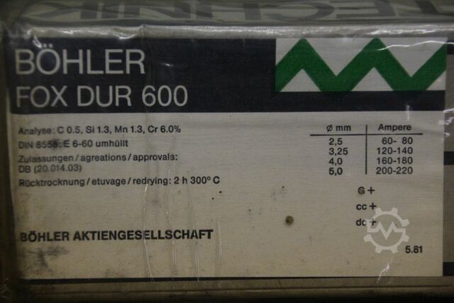 Stick electrodes welding electrodes 5.0 x 450 Boehler FOX DUR 600
