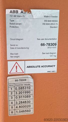 Industrial robot ABB IRB 6640-205/2.75 ABB IRB 6640-205/2.75