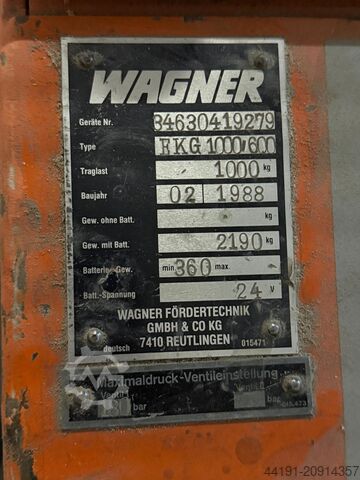 Electric pallet truck Wagner EKG 1,000/600 Wagner EKG 1.000/600