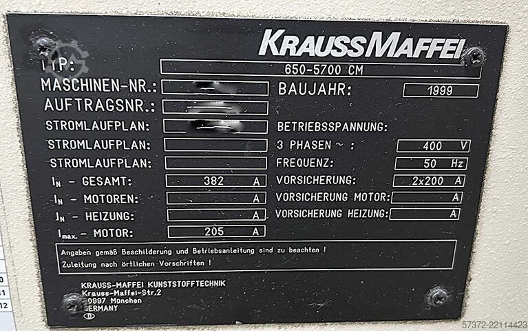 Spritzgießmaschine KraussMaffei 650-5700 CM