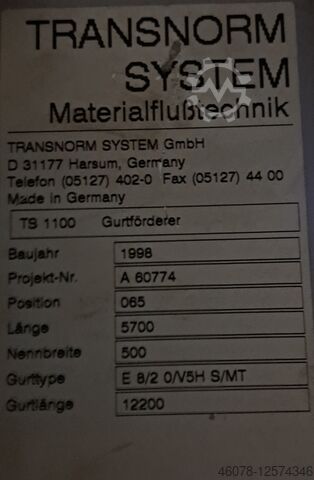 Belt conveyor Transnorm 5700-600-500