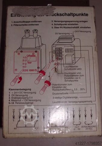 Pneumatic pressure switches Hydac EDS 1100-050-1-009