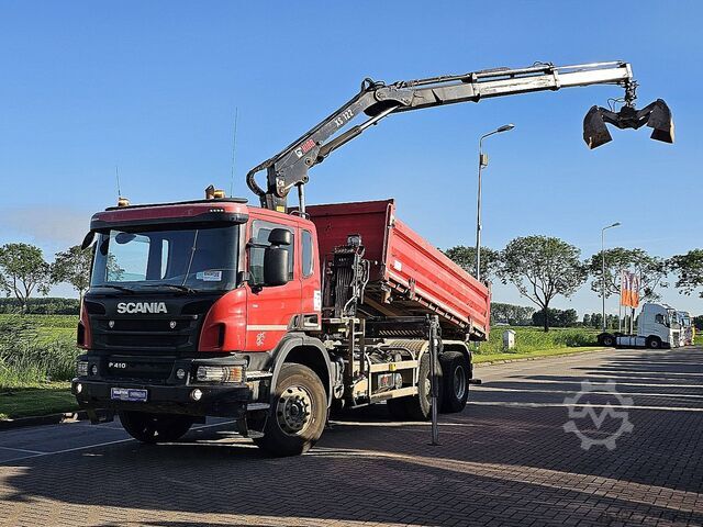 Tipper with crane SCANIA P410 HIAB XS122