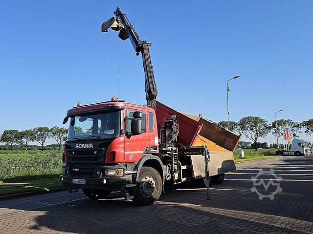 Tipper with crane SCANIA P410 HIAB XS122
