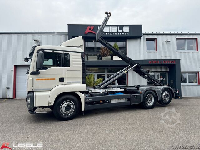Roll-off tipper truck MAN TGS 26.460 6x2*Meiller RS21.65*Lift-Lenk*165tkm*