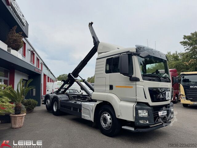 Roll-off tipper truck MAN TGS 26.460 6x2*Meiller RS21.65*Lift-Lenk*165tkm*