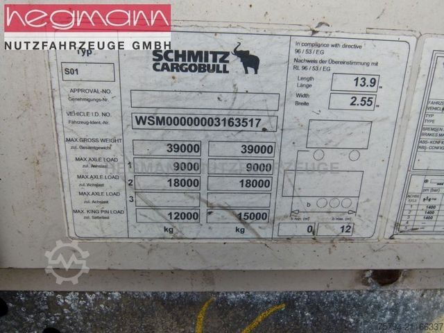 Open semitrailer with tarp SCHMITZ CARGOBULL SCS 24/L-13.62 CEB, LASI, Lift.,  Coilwanne, DE