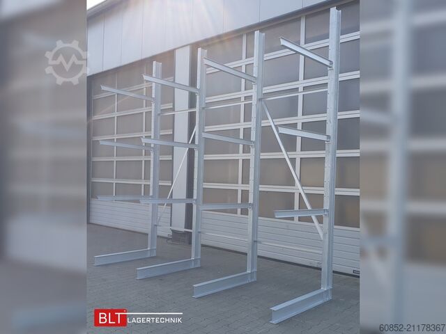 Kragarmregal ca. 4,02 lfm. Kragarmregal  H:400cm T: 137 cm , 500 kg/Arm , 4 Lagerebenen