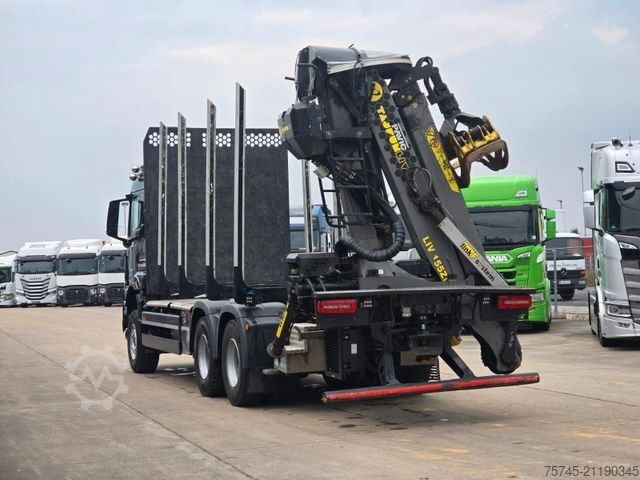 Logging truck MAN TGS 33.520*TAJFUN HOLZLADEKRAN-FUNK*STAHLSCHEMEL
