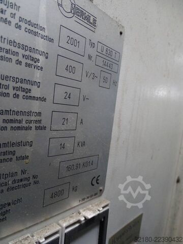 Vertical machining center Hermle U630T