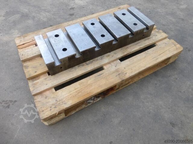 2 Stück Aufspannplatten, 1 Paar Aufspannleisten mit T-Nuten, Aufspannklotz, Pressentisch, Zusatztisc