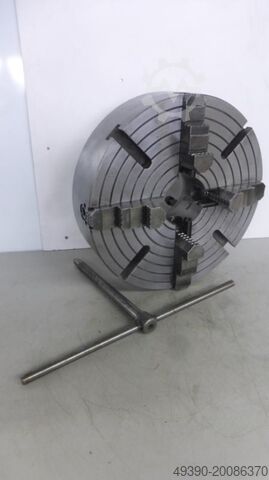 Planscheibe aus Stahlguß (Polen); mit 4 einzeln verstellbaren Spannbacken, Drehfutter vermutlich PUT PUUf- M400C6ZJ