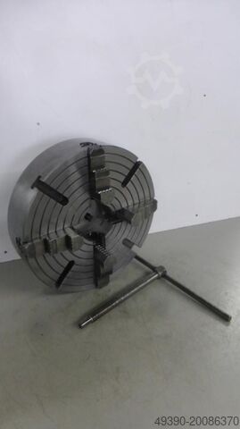 Faceplate made of cast steel (Poland); with 4 individually adjustable clamping jaws, lathe chuck. vermutlich PUT PUUf- M400C6ZJ