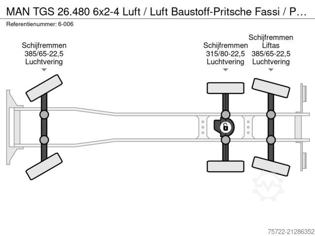Loading platform MAN TGS 26.480 6x2-4 Luft / Luft Baustoff-Pritsche ...