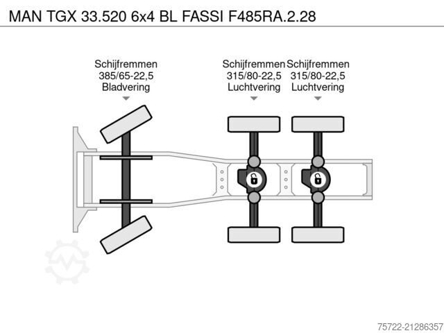 Schwerlast MAN TGX 33.520 6x4 BL FASSI F485RA.2.28