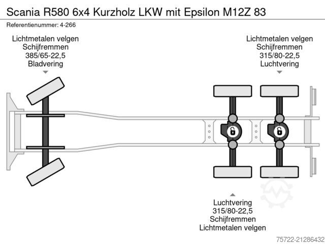 Holztransporter Scania R580 6x4 Kurzholz LKW mit Epsilon M12Z 83