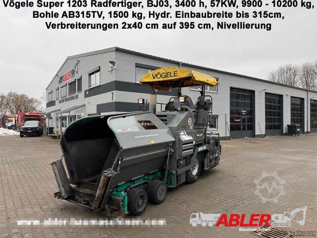 Wheeled asphalt paver Vögele Super 1203 Radfertiger