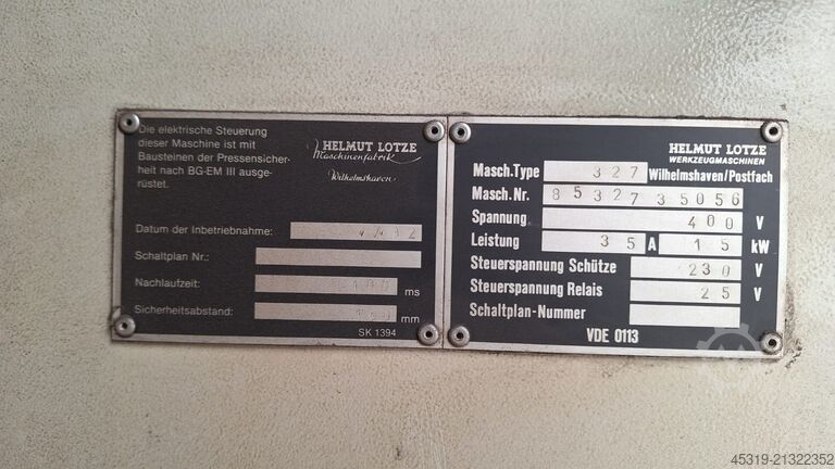 Abkantpresse Lotze 327 x 1500KN