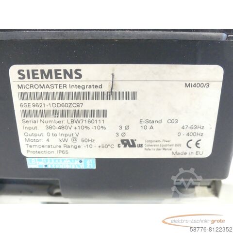 Steuerung Siemens 1 UA7113-4BB26 - Z + 6SE9621-1DD60 - Z C87 - generalüberholt! -