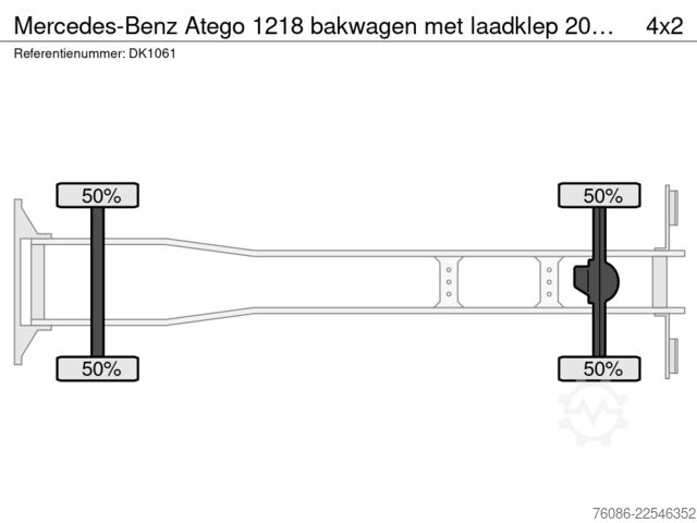 Koffer Mercedes-Benz Atego 1218 bakwagen met laadklep 2000kg!