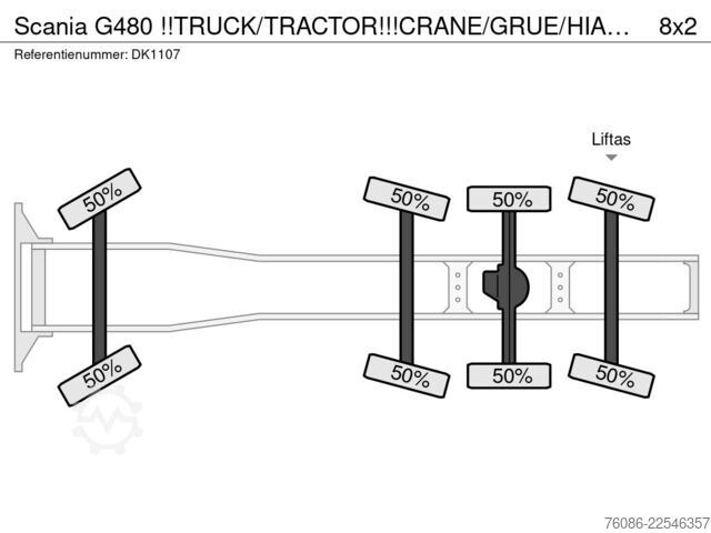 Standard-SZM Scania G480 !!TRUCK/TRACTOR!!!CRANE/GRUE/HIAB 105TM!!T...