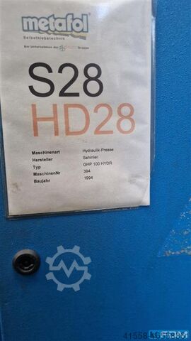 Single Column Press - Hydraulic SAHINLER GHP 100