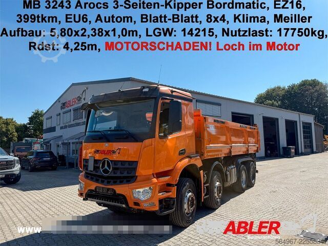 Three-sided tipper truck MERCEDES-BENZ Arocs 3243 3.S.K Motorschaden