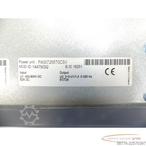 Component  Vacon NXI00725A5T0CSSA1AF000000 Frequenzumrichter SN: 14479088