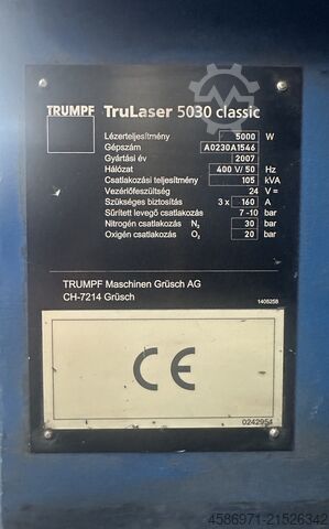 Laserschneidmaschine TRUMPF TruLaser 5030 classic