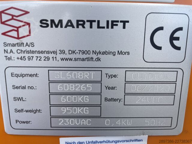 Mobile crane Smartlift glasslifter vacuum lifter SL 608 HL RT