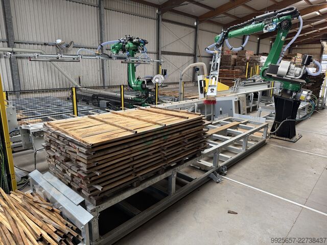 Automatische Brettersortier + Sägeanlage JAC Automation & Robotik ; Kuka 