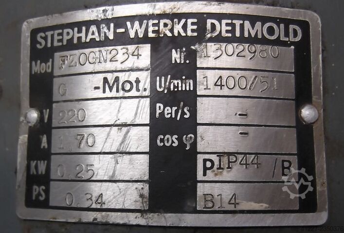 Getriebemotor 0,25 kW 51 U/min Stephan Werke FZOGN234
