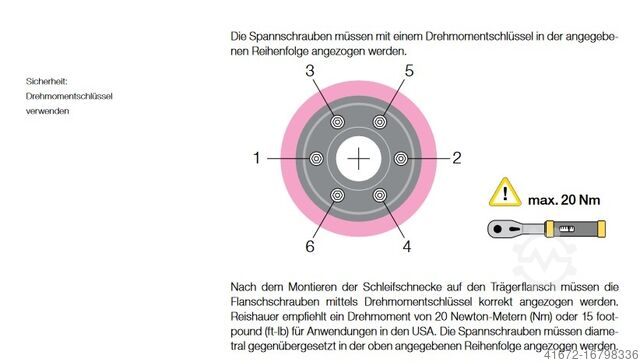 Grinding wheel flange Reishauer RZ 400 / 800 / 1000 Modul 2 EW 20° 3GG