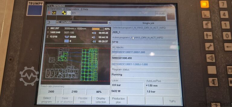 Laser cutting machine TRUMPF Trumatic L 4050