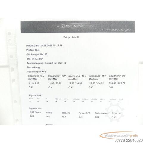 Komponente Heidenhain UV 130 ID 324 998-01 SN:7840727D generalüberholt mit 3 Mon. Gewährl.