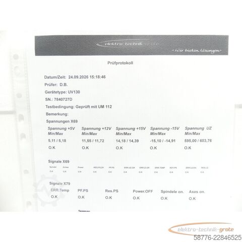 Komponente Heidenhain UV 130 ID 324 998-01 SN:7840727D im Austausch (Exchange)