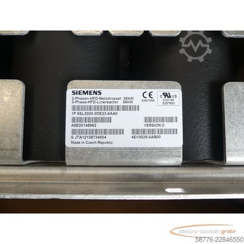 Komponente Siemens 6SL3000-0DE23-6AA0 HFD-Netzdrossel SN:JTA12139734004 - !